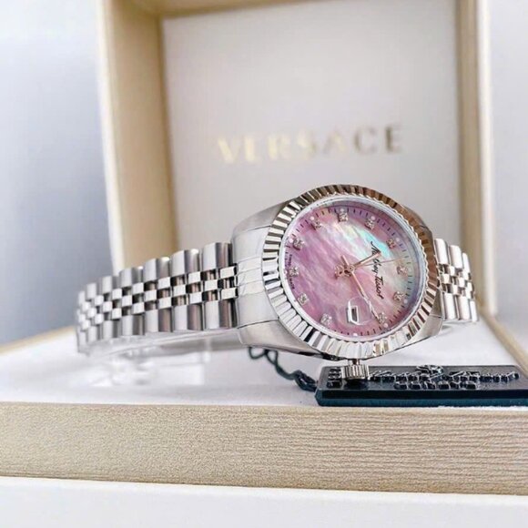 Womens Tissot Mathey 30mm Pink Accent Dial Silver Bracelet Watch
